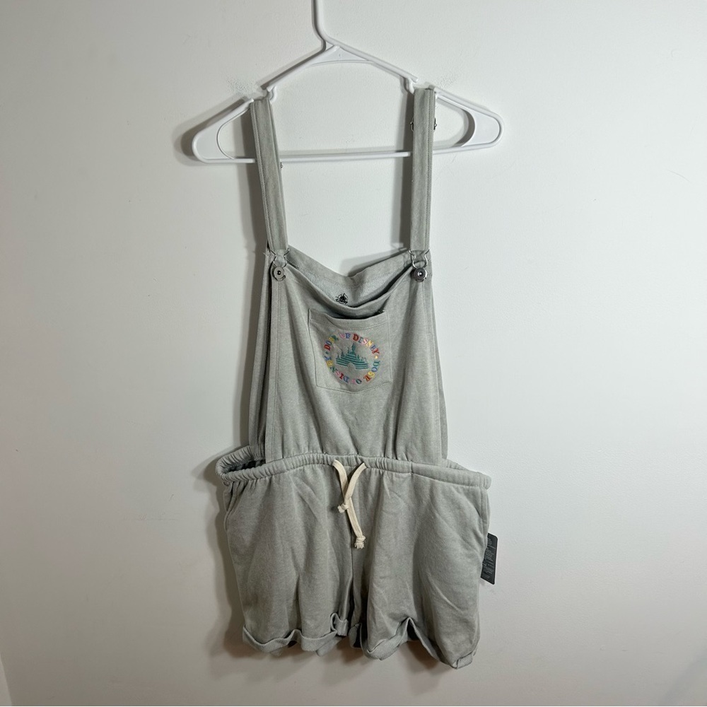 Disney Shortalls NWT Dose of Disney Shorts Overalls XL Beige Rainbow Yellow Blue